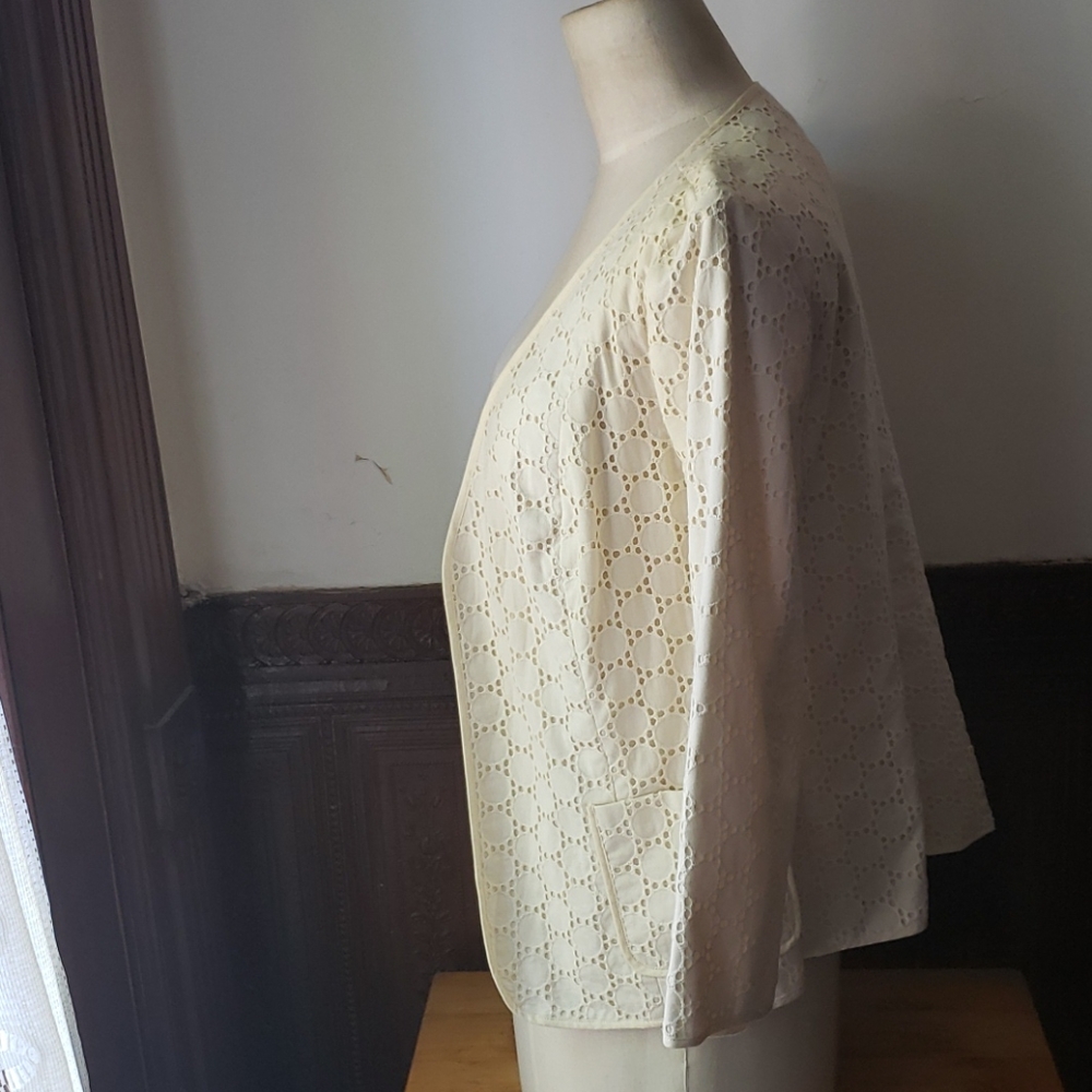Talbots Eyelet Open Jacket Size 8 - image 2